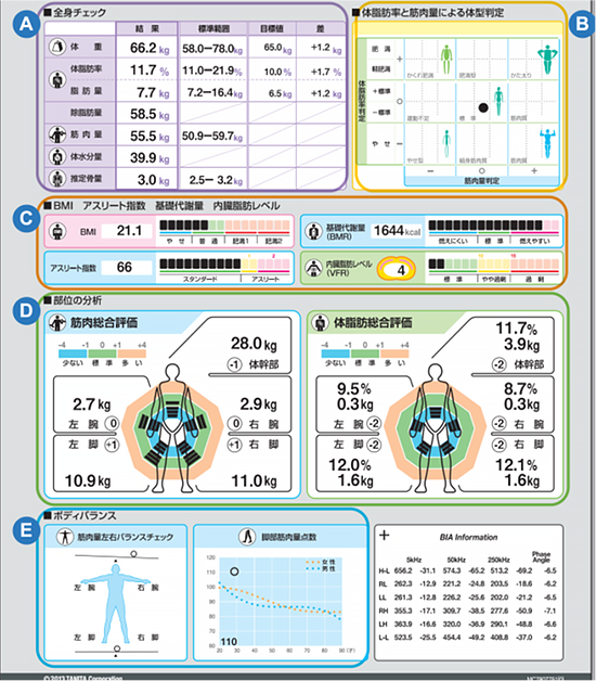 体組成計で得られたデータ